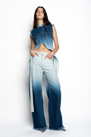 OMBRE DENIM BLUE PUSHED-BACK VEST marques almeida