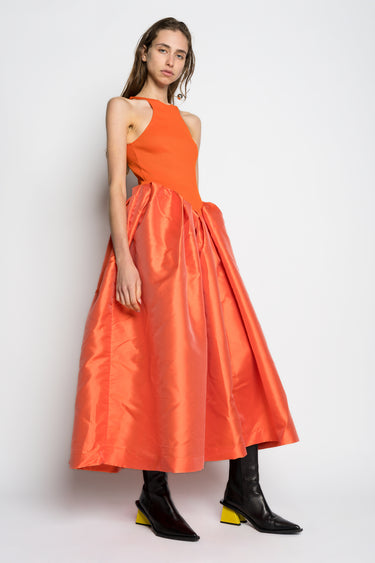 ORANGE DRESS WITH TANK TOP SCOOPED marques almeida