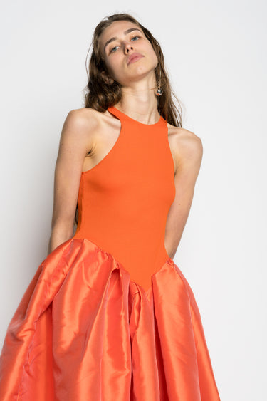 ORANGE DRESS WITH TANK TOP SCOOPED marques almeida