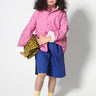 PINK AND WHITE STRIPED LOOSE SHIRT makids