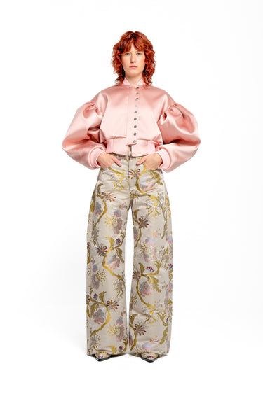 PINK BOMBER JACKET WITH PUFF SLEEVES marques almeida