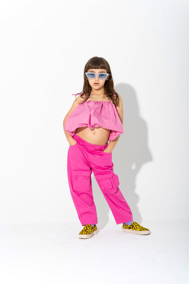 PINK CARGO TROUSERS ma kids