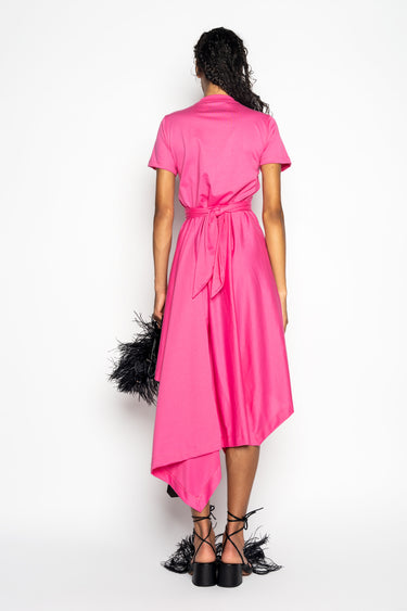 PINK CROSS WAIST DRAPE T-SHIRT DRESS marques almeida