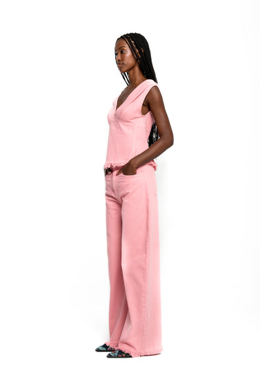 PINK DRILL BOYFRIEND TROUSERS marques almeida