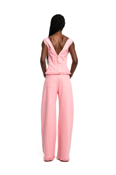 PINK DRILL BOYFRIEND TROUSERS marques almeida