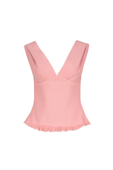 PINK DRILL FITTED OFF SHOULDER TOP marques almeida