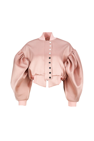 PINK BOMBER JACKET WITH PUFF SLEEVES marques almeida