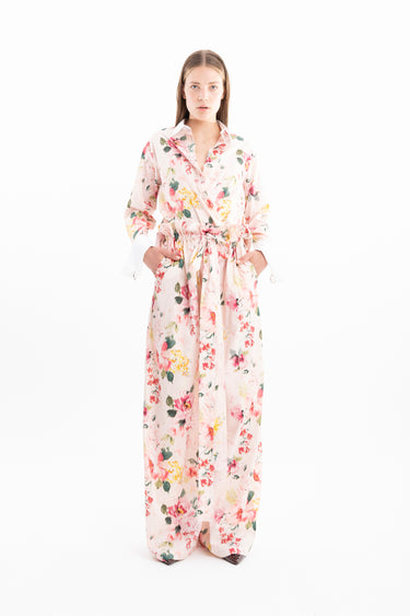 PINK FLORAL COTTON JOGGER TROUSERS marques almeida