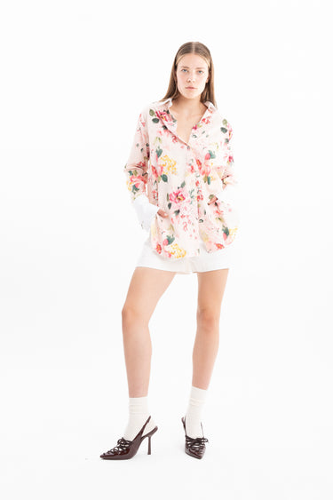 PINK FLORAL LOOSE FIT SHIRT marques almeida