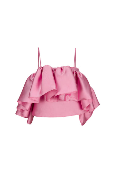 PINK FRONT FRILL TOP marques almeida