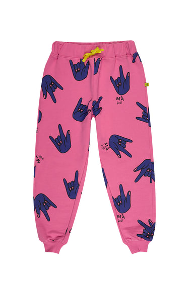 PINK HANDS PRINT SWEATPANTS makids