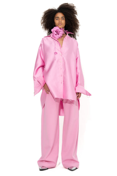 PINK HEAVY SATIN OVERSHIRT marques almeida