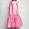 PINK MIDI SLEEVELESS PUFF HEM DRESS marques almeida