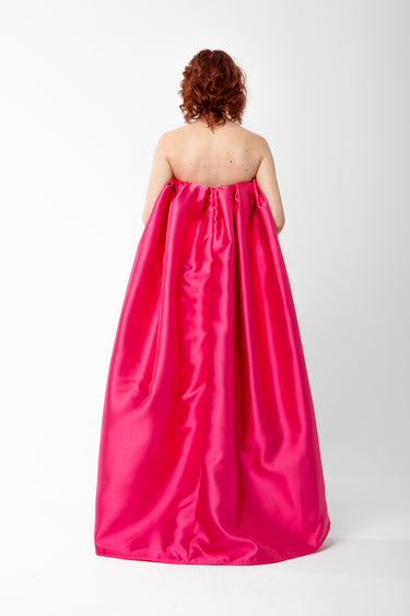 PINK PLEATED STRAPLESS TOP WITH LONG BACK marques almeida