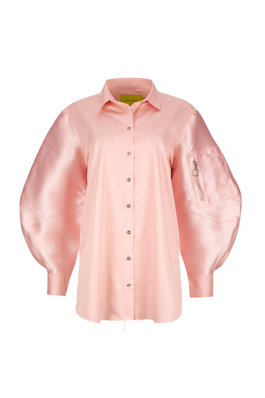 LIGHT PINK SHIRT WITH MIKADO BOMBER SLEEVES marques almeida