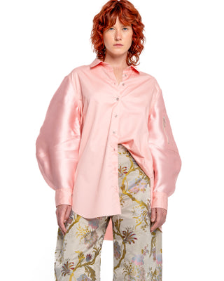 LIGHT PINK SHIRT WITH MIKADO BOMBER SLEEVES marques almeida