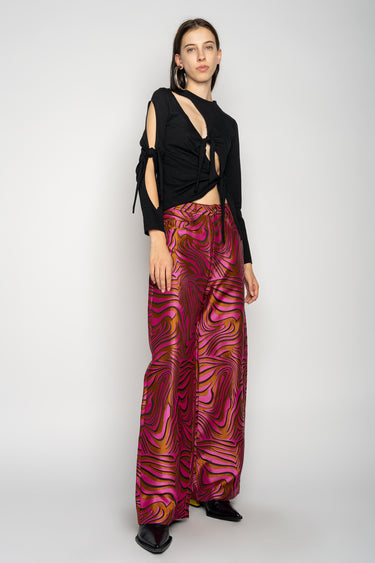 PINK ZEBRA BROCADE BOYFRIEND TROUSERS MARQUES ALMEIDA