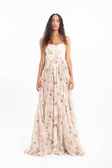 PRINTED CHIFFON STRAPPY DRESS marques almeida