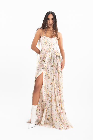 PRINTED CHIFFON STRAPPY DRESS marques almeida