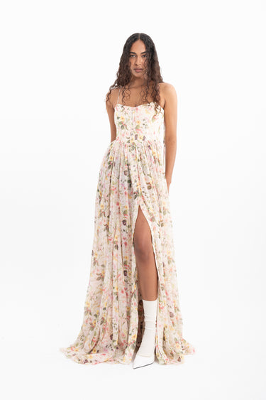 PRINTED CHIFFON STRAPPY DRESS marques almeida