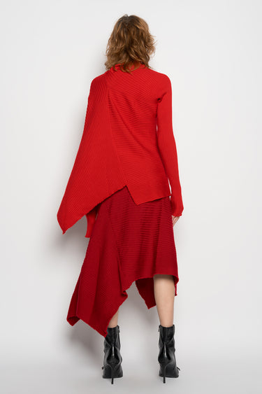 RED DRAPED JUMPER IN MERINO KNIT marques almeida