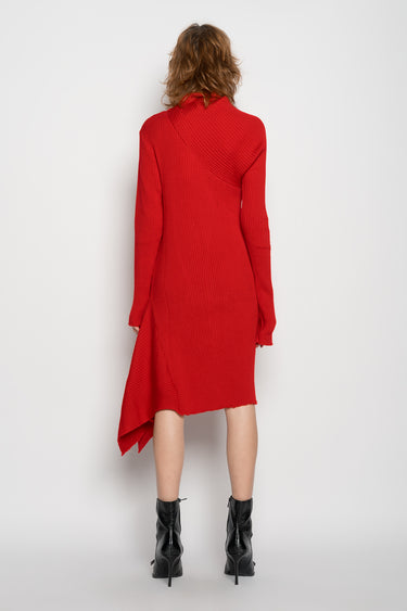 RED DRAPED NECK DRESS marques almeida