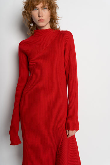 RED DRAPED NECK DRESS marques almeida