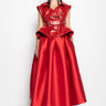 RED HIGH WAIST PLEATED FULL SKIRT MARQUESALMEIDA