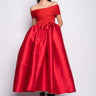 RED OFF SHOULDER FULL SKIRT DRESS marques almeida