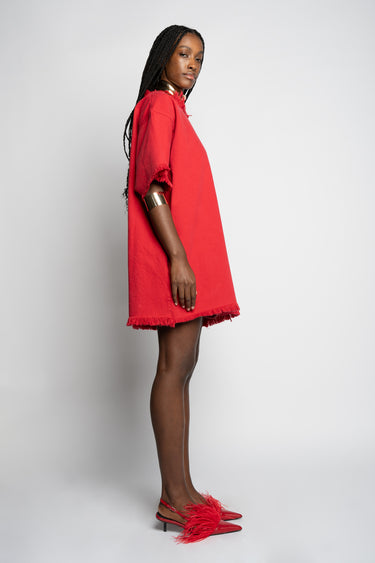 RED OVERSIZED T-SHIRT DRESS marques almeida