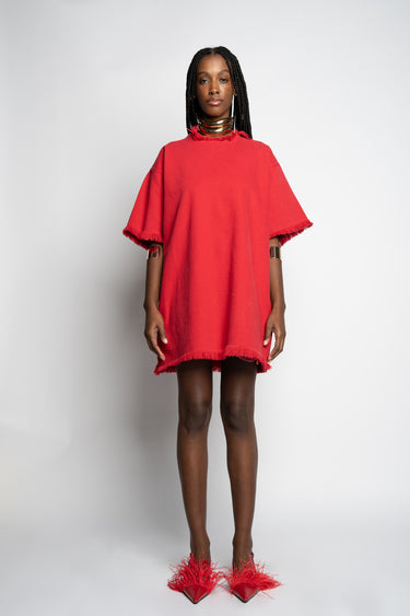 RED OVERSIZED T-SHIRT DRESS marques almeida