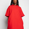 RED OVERSIZED T-SHIRT DRESS marques almeida