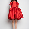 RED SHORT CAP SLEEVE PUFF DRESS marques almeida