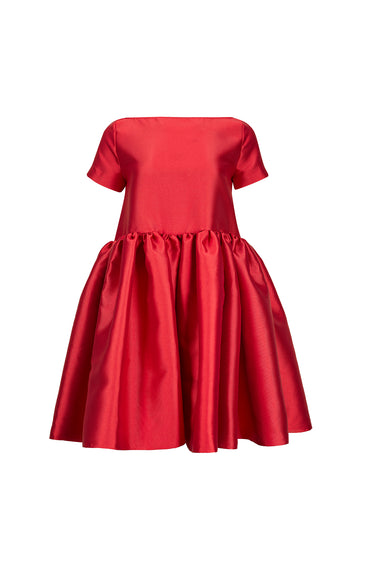 RED SHORT CAP SLEEVE PUFF DRESS marques almeida