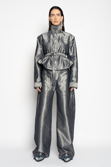 SILVER DENIM BELTED JACKET marques almeida