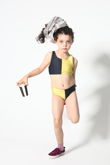 BLACK AND YELLOW SWIMWEAR BIKINI SET ma kids