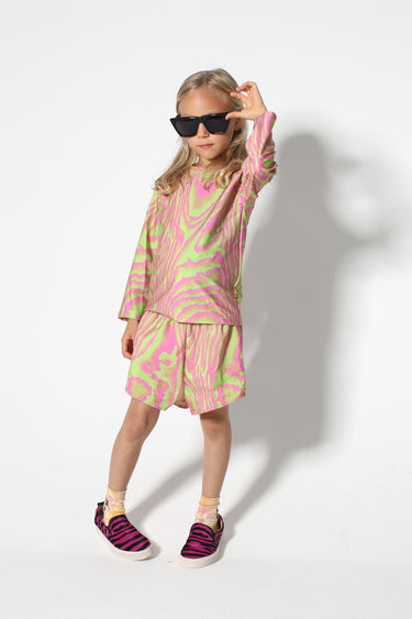 GREEN AND PINK SWIMWEAR LONG SLEEVE TOP ma kids