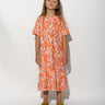 TERRY WAVY PRINT GATHERED DRESS ma kids