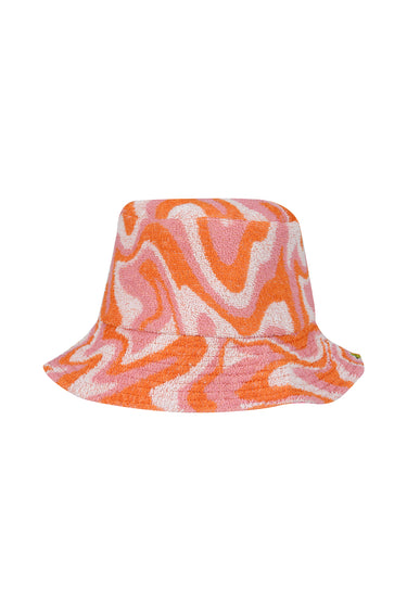 TERRY WAVY PRINT REVERSIBLE BUCKET HAT makids