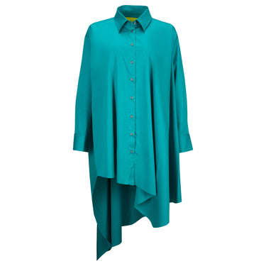 TURQUOISE ASYMMETRIC OVERSIZE SHIRT DRESS marques almeida