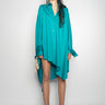 TURQUOISE ASYMMETRIC OVERSIZE SHIRT DRESS marques almeida