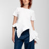 WHITE CAP SLEEVE PLISSE T-SHIRT marques almeida