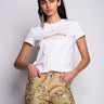 WHITE CAP SLEEVE T-SHIRT WITH GOLD LOGO marques almeida