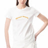 WHITE CAP SLEEVE T-SHIRT WITH GOLD LOGO marques almeida