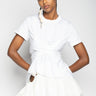 WHITE CROSS WAIST DRAPE T-SHIRT marques almeida