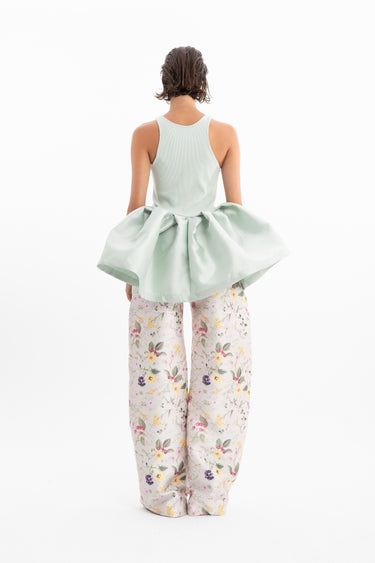 WHITE  FLORAL BOYFRIEND TROUSERS marques almeida