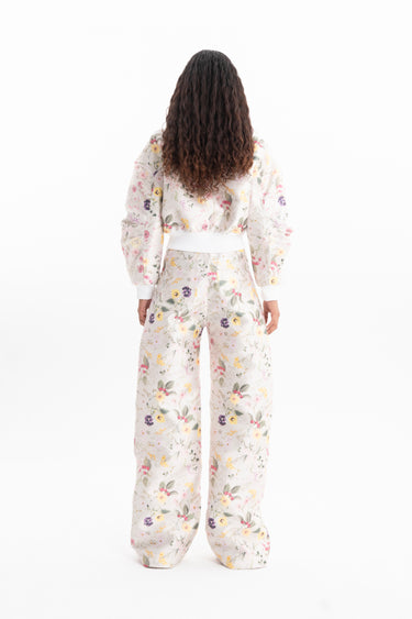 WHITE FLORAL CROPPED BOMBER JACKET marques almeida