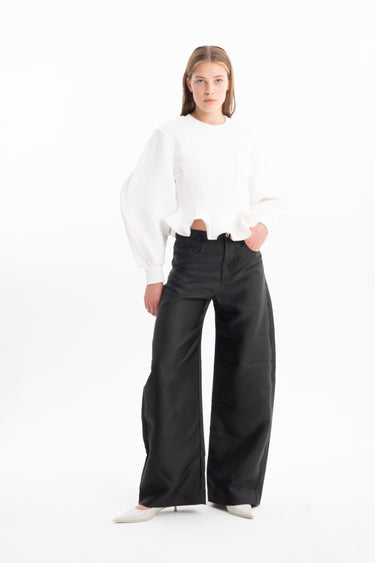 WHITE FRILL HEM SWEATSHIRT marques almeida