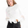 WHITE FRILL HEM SWEATSHIRT marques almeida