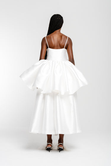 WHITE HIGH WAIST PLEATED FULL SKIRT marques almeida